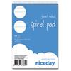 Niceday Spiral-Notizblock DIN A6 Liniert 105 x 148 mm Blau, Weiß 5 Stück à 100 Blatt 5 Stück à 100 Blatt