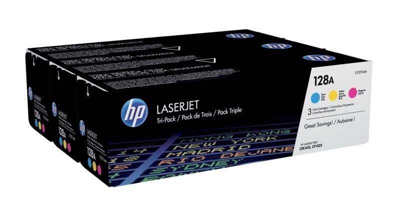 HP 128A Original Tonerkartusche CF371AM Cyan, Magenta, Gelb Multipack 3 Stück