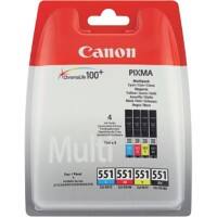 Canon CLI-551BK/C/M/Y Original Tintenpatrone Schwarz, Cyan, Magenta, Gelb Multipack 4 Stück