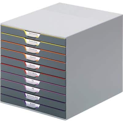 DURABLE Schubladenbox VARICOLOR 10 Kunststoff Mehrfarbig 292 x 28 x 35,6 cm
