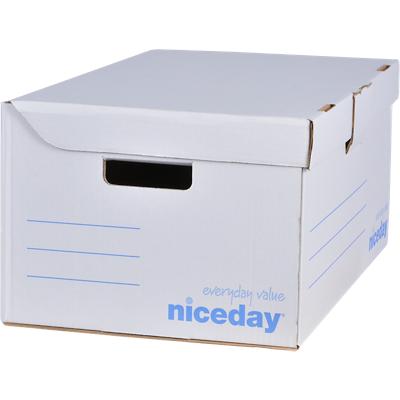 Niceday Fliptop Boxen Stapelbar A4 Weiß Pappe 25,5 x 54,5 x 35,4 cm 10 Stück