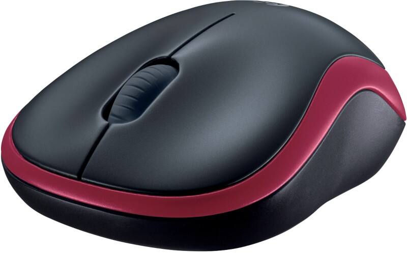 Logitech M185 Maus Kabellos Rot, Schwarz Geeignet Für Linkshänder