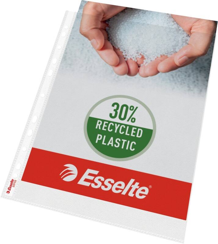 Esselte Prospekthüllen  DIN A4 Genarbt Transparent 70 Mikron PP (Polypropylen) Öffnung oben 11 Löcher 237520T 100 Stück