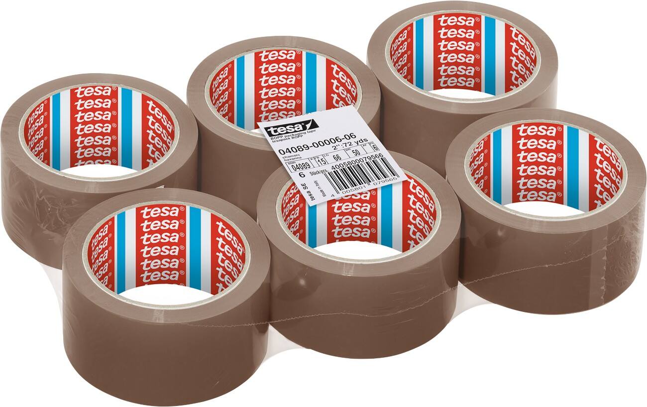 tesapack Verpackungsklebeband 4089 50 mm x 66 m Braun 6 Rollen