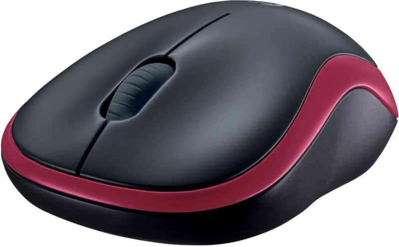 Logitech M185 Maus Kabellos Rot, Schwarz Geeignet Für Linkshänder