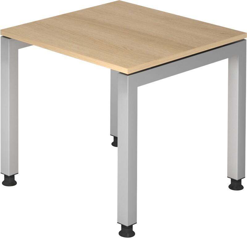 Hammerbacher J Series VJS Höhenverstellbar Schreibtisch Rechteckig Eiche 4 Metallfüße 800 (B) x 800 (T) x 760 (H) mm Spanplatte, Stahl