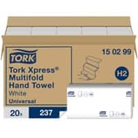 Tork Universal 100% Recycelt Falthandtücher H2 M-falz Weiß 2-lagig 150299 20 Stück à 237 Blatt