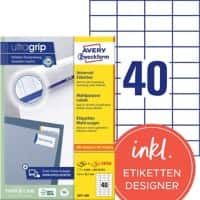 AVERY Zweckform ultragrip Universaletiketten 3651-200 Selbsthaftend DIN A4 Weiß 52,5 x 29,7 mm 220 Blatt à 40 Etiketten