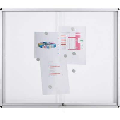 Bi-Office Exhibit Indoor Abschließbarer Schaukasten Magnetisch 12 x A4 96,7 (B) x 92,6 (H) cm Weiß