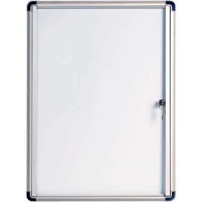 Bi-Office Enclore Indoor Budget Abschließbarer Schaukasten Magnetisch 1 x A4 Lackierter Stahl 28,9 (B) x 37,9 (H) cm Weiß