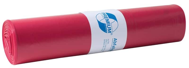 DEISS LDPE Premium Mittlere Belastung Müllsäcke 120 L  Rot PE (Polyethylen) 37 Mikron 25 Stück