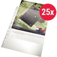 Bene Prospekthüllen DIN A4 Transparent 140 Mikron PP (Polypropylen) Öffnung Oben 11 Löcher 25 Stück
