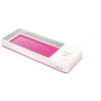 Leitz WOW Schreibtisch-Organizer Duo Colour mit Qi Induktionsladegerät Weiß, Pink 26,6 x 10,1 x 2,8 cm