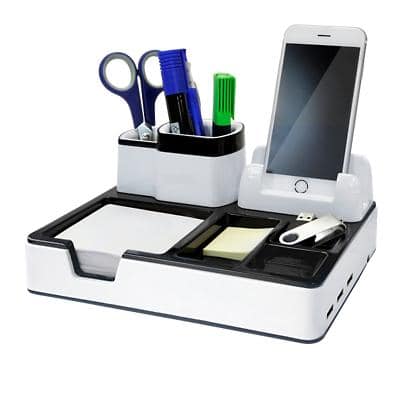 Monolith Schreibtisch Organizer Smartphone Ladestation Kunststoff