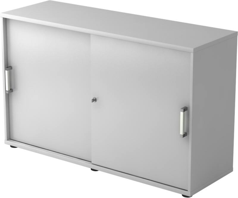 Hammerbacher Schiebetürenschrank Spanplatte 1 Fachboden abschließbar 1.200 x 400 x 748 mm Grau
