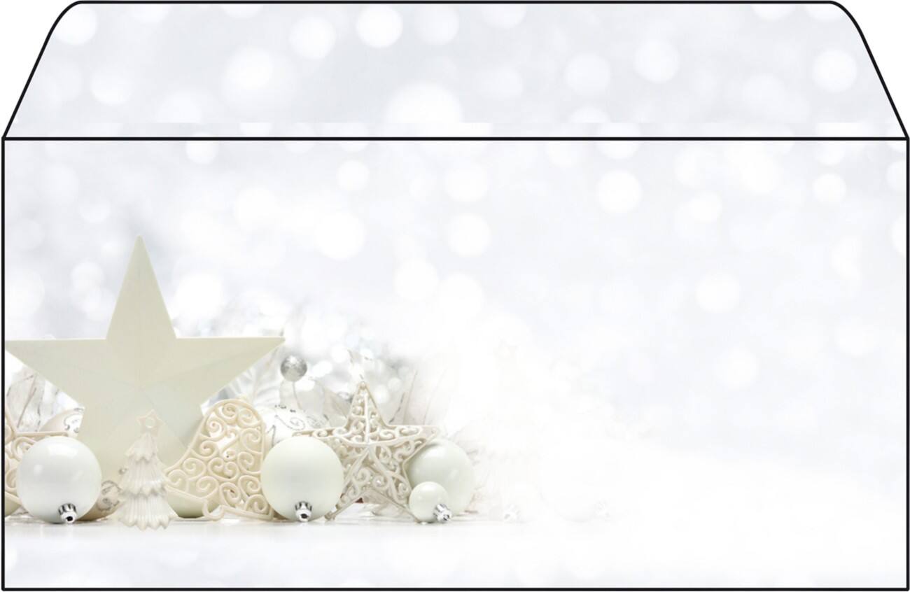 Sigel Weihnachts-Briefpapier White Stars DL 90 g/m² Weiß, Silber 25 Stück