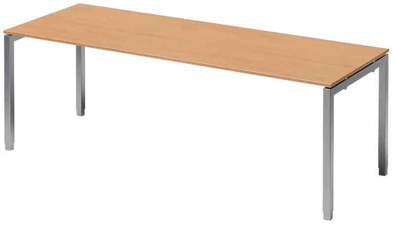 Bisley Cito Höhenverstellbar Schreibtisch Buche 4 Metallfüße 2.200 (B) x 800 (T) x 740 (H) mm MFC (Melaminbeschichtete Spanplatte), Stahl