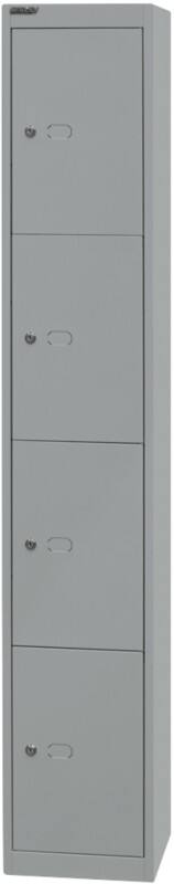 Bisley Metall Schließfach 4 Türen 1 abteile Schlüssel 305 x 305 x 1.802 mm Silber