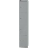 Bisley Schließfachschrank Office 4 Fächer Silber 305 x 305 x 1.802 mm