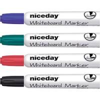 Niceday WCM1-5 Whiteboard Marker Breit Keilspitze Farbig sortiert 4 Stück