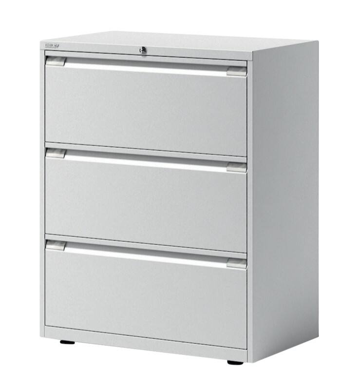 Bisley Hängeregistraturschrank mit 3 Schubladen 3 Schübe Verkehrsweiß 800 x 470 x 1.000 mm