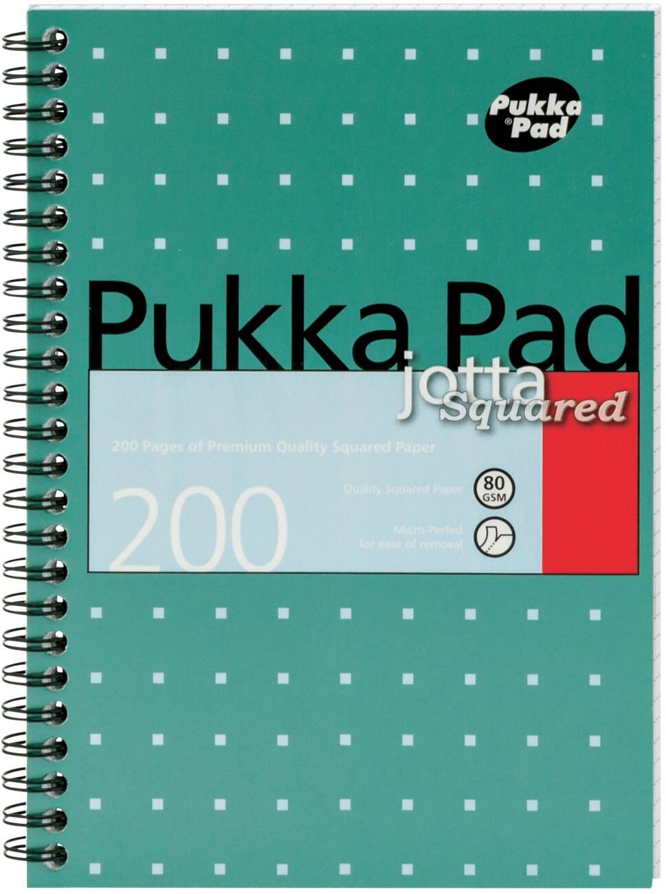 Pukka Pad Notizblock DIN A5 Kariert Spiralbindung Farbig sortiert metallic Gelocht  200 Seiten 3 Stück à 100 Blatt 