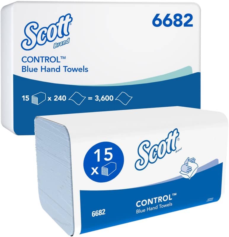 Scott Control Papierhandtücher Z-falz Blau 1-lagig 1134 m 6682 15 Stück à 240 Blatt