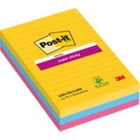 Post-it Rio Haftnotizen 101 x 152 mm Farbig sortiert Rechteckig Liniert 3 Stück à 90 Blatt