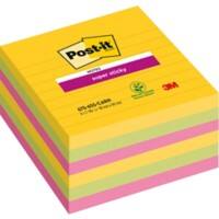 Post-it Rio Haftnotizen 101 x 101 mm Farbig sortiert Quadratisch Liniert 6 Stück à 90 Blatt