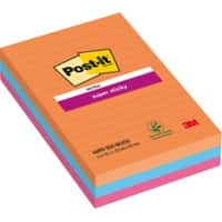 Post-it Bangkok Haftnotizen 101 x 152 mm Farbig sortiert Rechteckig Liniert 3 Stück à 90 Blatt