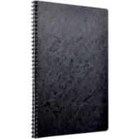Clairefontaine Agebag A4 Schwarz Premium Ledereffekt Pressspan Umschlag Drahtgebunden Notizbuch Kariert 50 Blatt