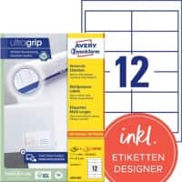 AVERY Zweckform UltraGrip Universaletiketten 3659-200 Ja DIN A4 Weiß 97 x 42,3 mm 220 Blatt à 12 Etiketten