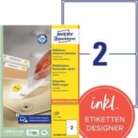 AVERY Zweckform L4734REV-100 Etiketten DIN A4 Weiß 199,6 x 143,5 mm 100 Blatt à 2 Etiketten