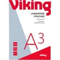 Viking Laminierfolien DIN A3 Glänzend 75 Mikron (2 x 75) Transparent 25 Stück