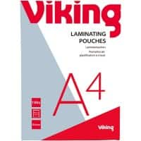 Viking Laminierfolien DIN A4 Glänzend 175 Mikron (2 x 175) Transparent 100 Stück