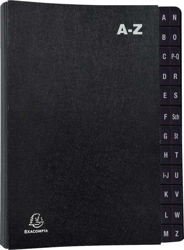Exacompta Pultordner 57024E DIN A4 A-Z Schwarz Hartpappe