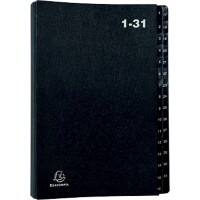 Exacompta Pultordner 57032E DIN A4 1-31 Schwarz Hartpappe