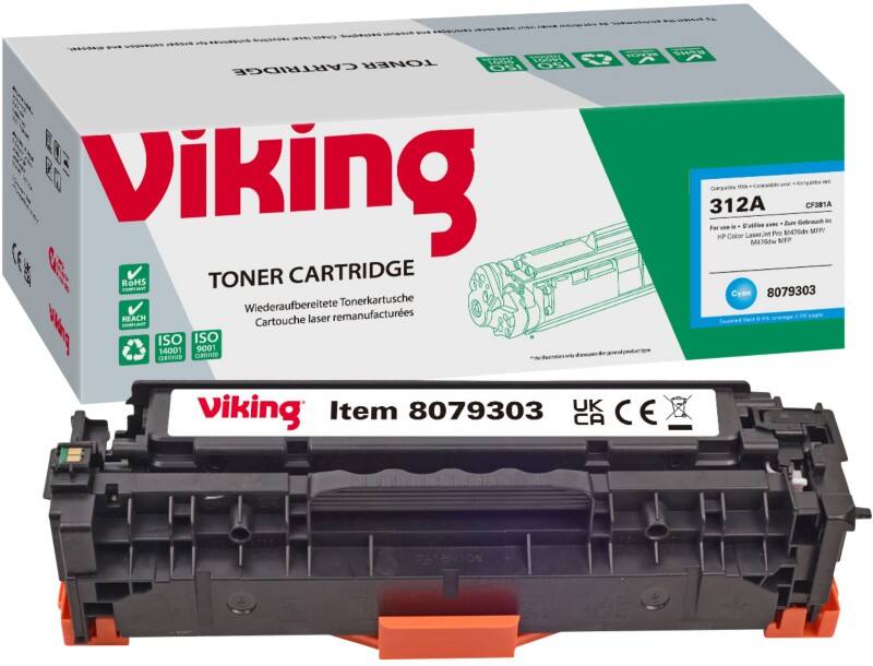 Viking 312A Kompatibel HP Tonerkartusche CF381A Cyan