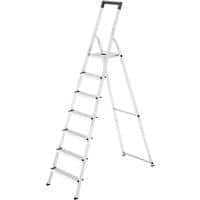 Hailo Stufenleiter L40 Easyclix Silber 7 Stufen 54 x 230 cm
