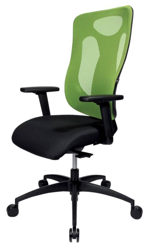 TOPSTAR Net Pro 110 Synchro Ergonomischer Bürostuhl Synchronmechanismus Höhenverstellbare Armlehne Höhenverstellbarer Sitz Grün, Schwarz 110 kg