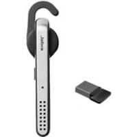 Jabra Stealth UC MS Lync Kabelloses Mono Headset Ohrhörer, über dem Ohr Geräuschunterdrückung Bluetooth mit Mikrofon Schwarz, Silber