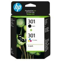 HP 301 Original Tintenpatrone N9J72AE Schwarz, Cyan, Magenta, Gelb Multipack 2 Stück