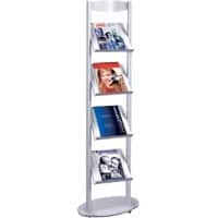 Kerkmann DIN A4 Prospektständer Silber 3473 420 (B) x 340 (T) x 1.550 (H) mm