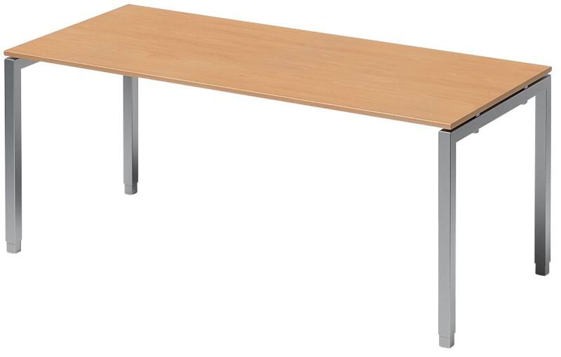 Bisley Cito Höhenverstellbar Schreibtisch Buche 4 Metallfüße 1.800 (B) x 800 (T) x 740 (H) mm MFC (Melaminbeschichtete Spanplatte), Stahl