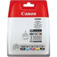 Canon PGI-580 Original Tintenpatrone PGI-580/CLI-581 Schwarz, Cyan, Magenta, Gelb 5 Stück Multipack