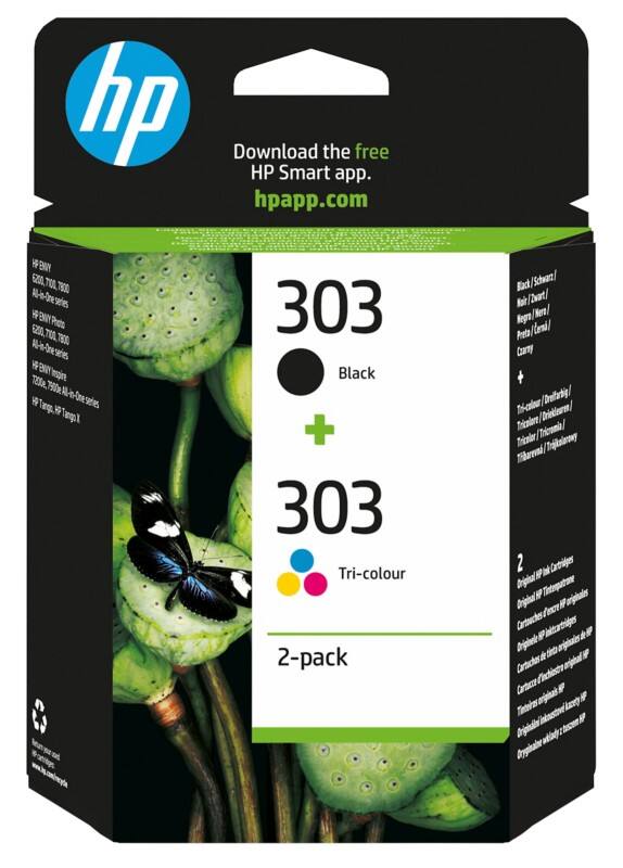 HP 303 Original Tintenpatrone 3YM92AE Schwarz, Cyan, Magenta, Gelb Multipack 2 Stück