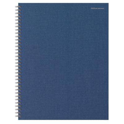 Office Depot A4+ Drahtgebunden Marineblau Hartpappe-Umschlag Notizbuch Kariert mikroperforiert 80 Blatt