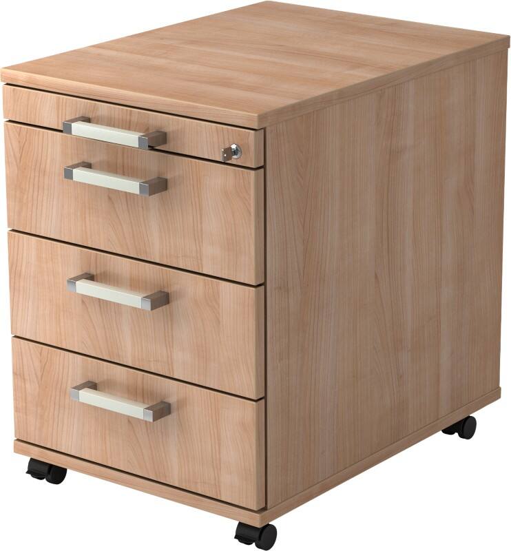 Hammerbacher Rollcontainer 4 Schübe 428 x 580 x 590 mm Walnuss
