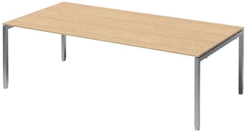 Bisley Cito Höhenverstellbar Konferenztisch Ahorn 4 Metallfüße 2.400 (B) x 1.200 (T) x 740 (H) mm MFC (Melaminbeschichtete Spanplatte), Stahl