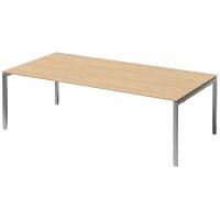 Bisley Cito Höhenverstellbar Konferenztisch Ahorn 4 Metallfüße 2.400 (B) x 1.200 (T) x 740 (H) mm MFC (Melaminbeschichtete Spanplatte), Stahl